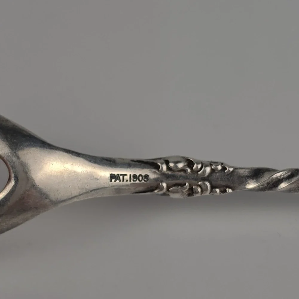 Antique Wm A Rogers Silverplate Olive Fork Spoon Claw Repousse WR Keystone 1908